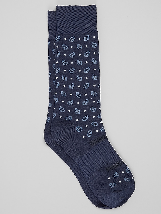 Men's Performance Paisley and Dot Dress Socks, 1-Pair