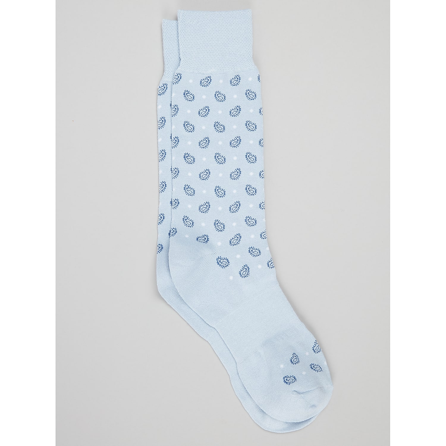 Joseph Abboud Performance Paisley and Dot Men’s Dress Socks in Blue – Breathable Cotton Blend, One Size, 1-Pair