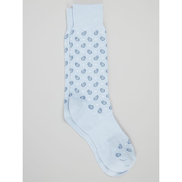 Joseph Abboud Performance Paisley and Dot Men’s Dress Socks in Blue – Breathable Cotton Blend, One Size, 1-Pair
