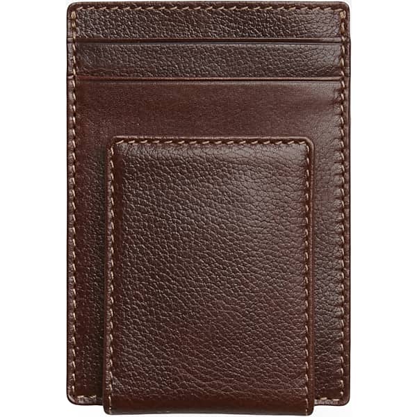 Pronto Uomo Men's Front Pocket Wallet With Magnetic Money Clip Brown - Size: One Size - Only Available at Men's Wearhouse