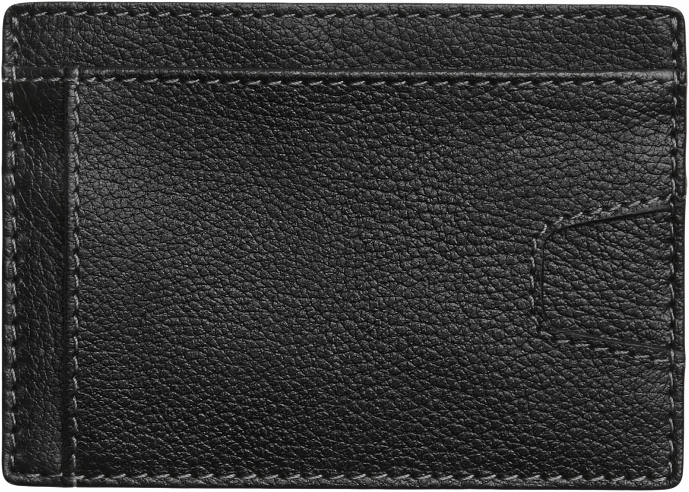 Pebbled Leather Front Pocket Card Case