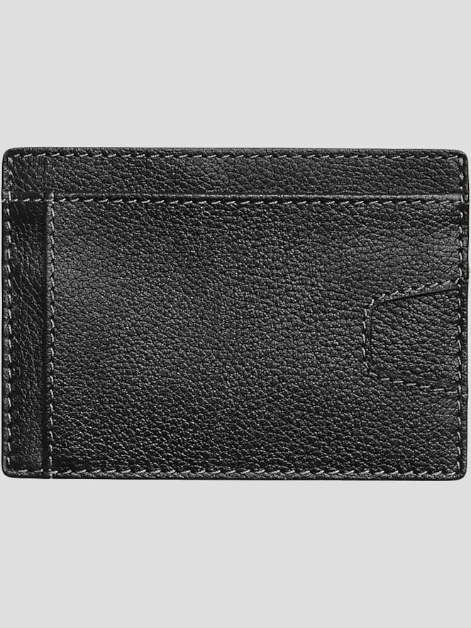 Pronto Uomo Pebbled Leather Front Pocket Card Case