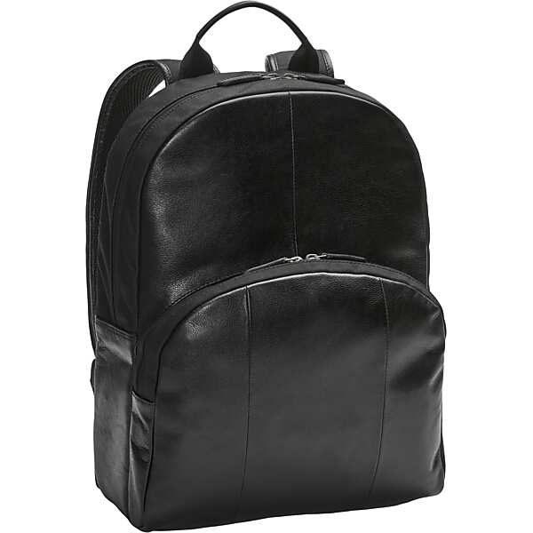 Pronto Uomo Mens Leather Backpack Black