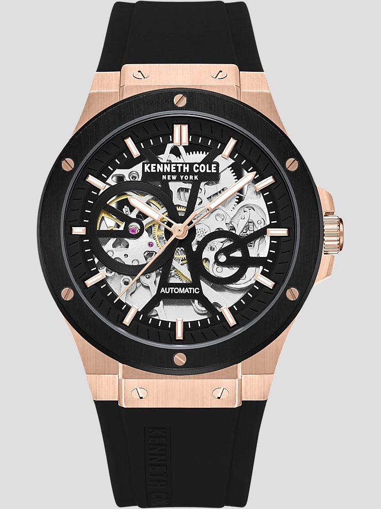 Kenneth Cole Transparent Dial Silicone Strap Watch Watches Men s Wearhouse