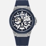 Kenneth Cole Skeleton Transparent Dial Silicone Strap Watch