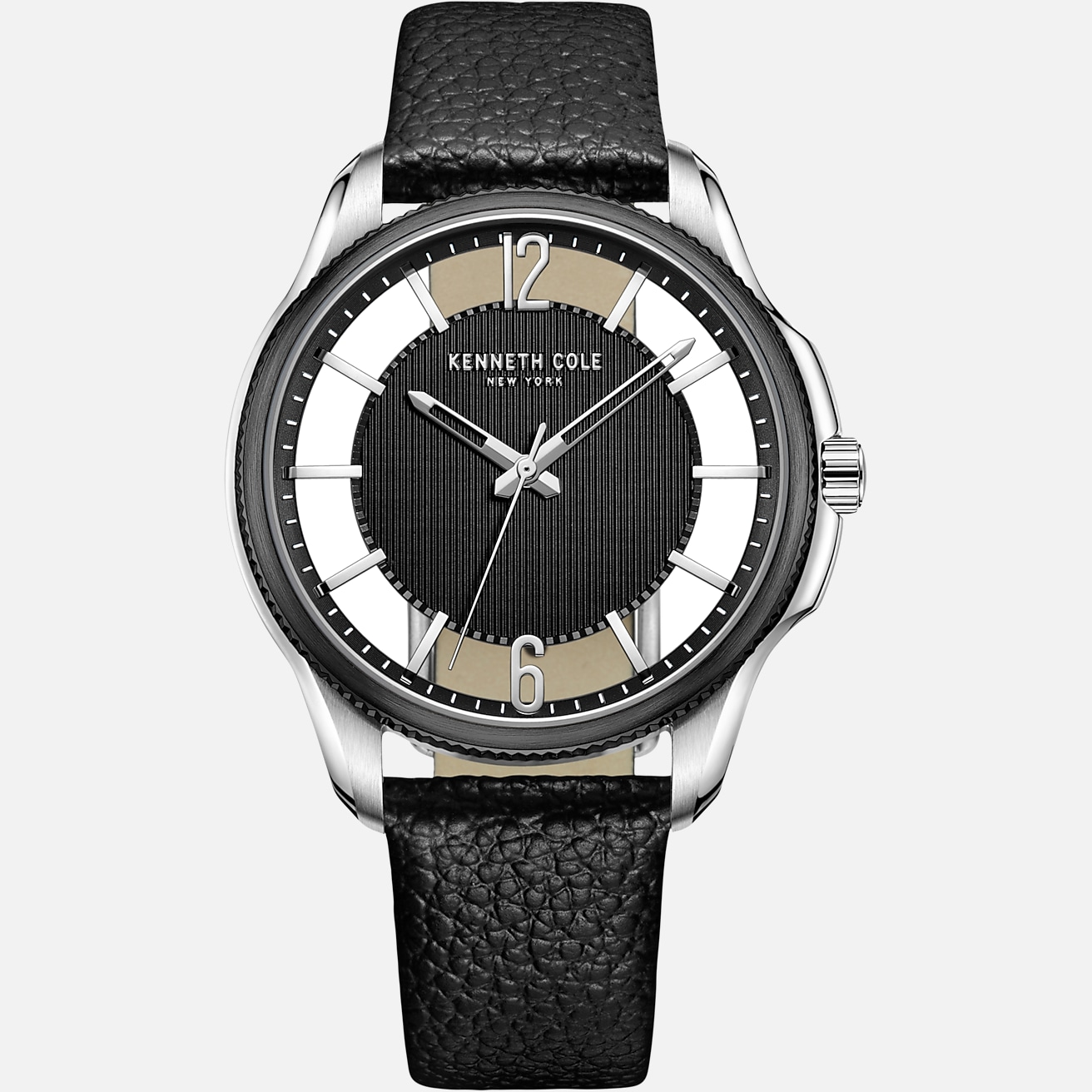 Buy Men's Kenneth Cole Men's Black Analog Leather Strap Watch