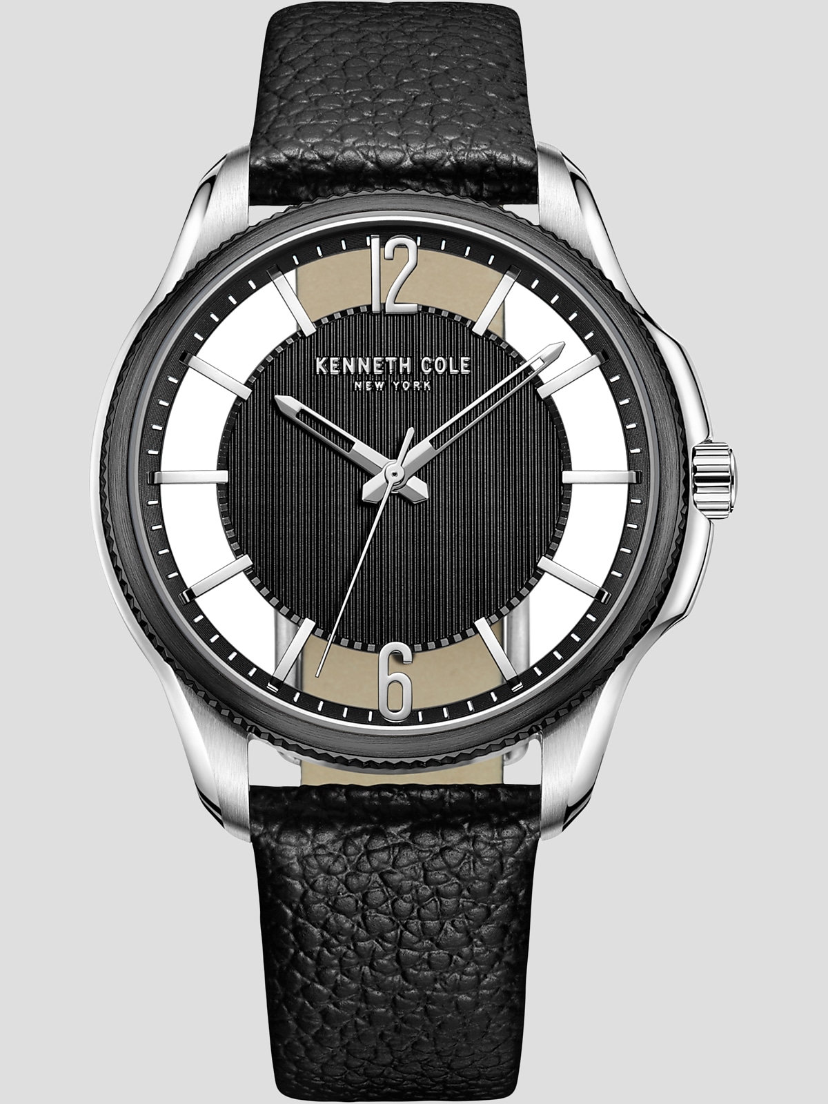 Kenneth Cole Transparent Dial With Leather Strap Watch All Sale
