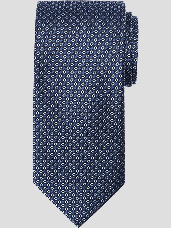 Pronto Uomo Men's Narrow Mini Diamond Tie , Navy / Blue