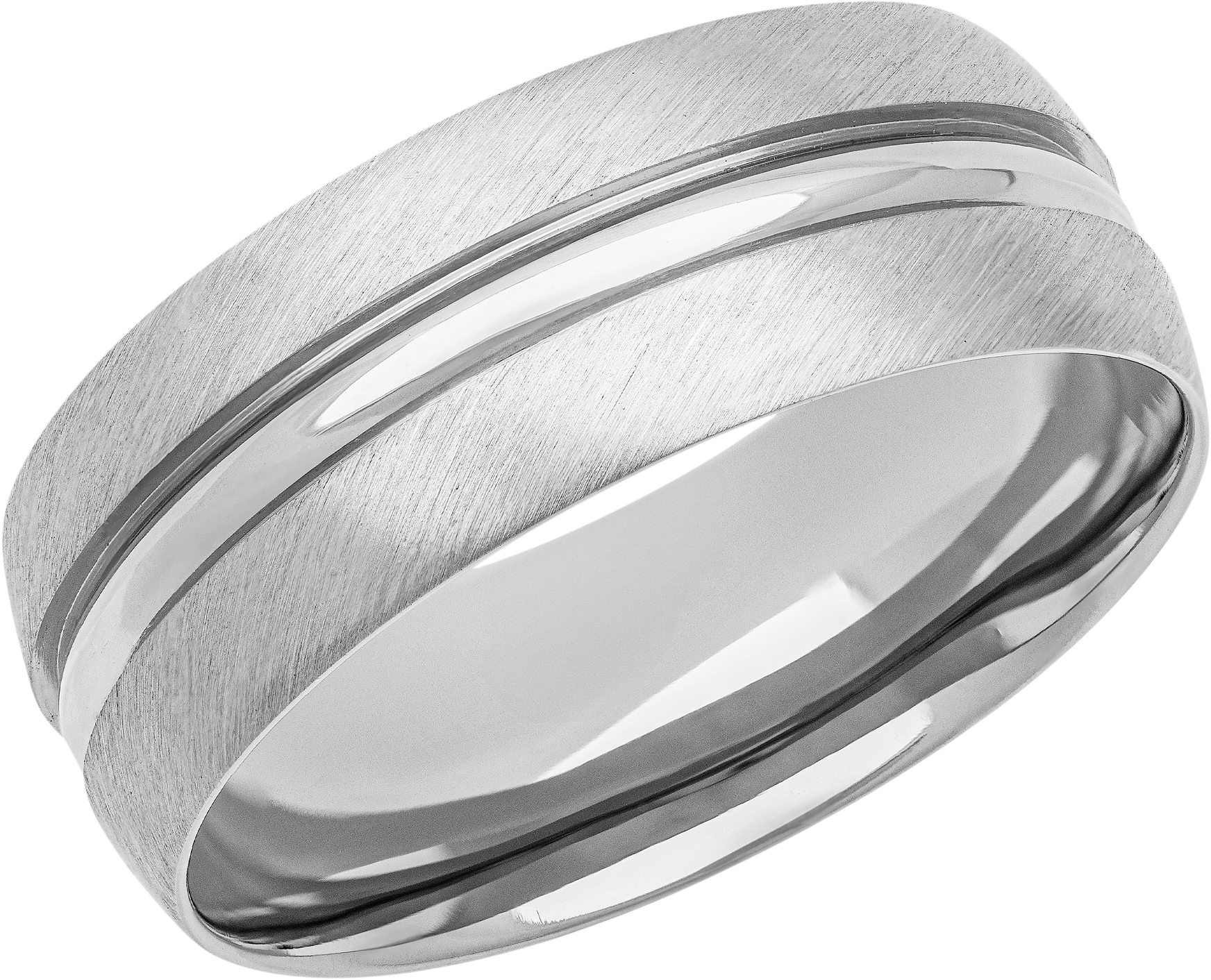 8mm Satin and Polished Finish Titanium Band