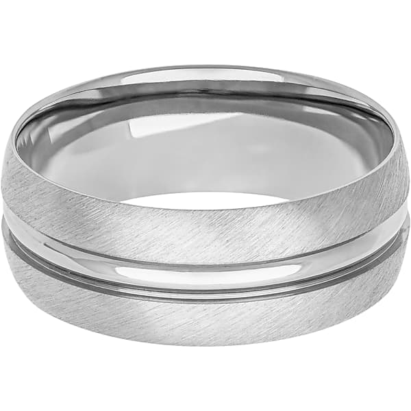 Gtx Men's 8mm Satin Polished Titanium Band Silver - Size: RNG 11 TMW8ZHAR1125