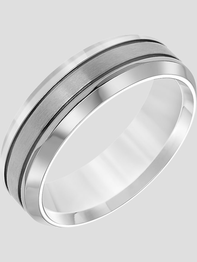 Gtx 7mm Round Edge Brushed Finish Center Titanium Band