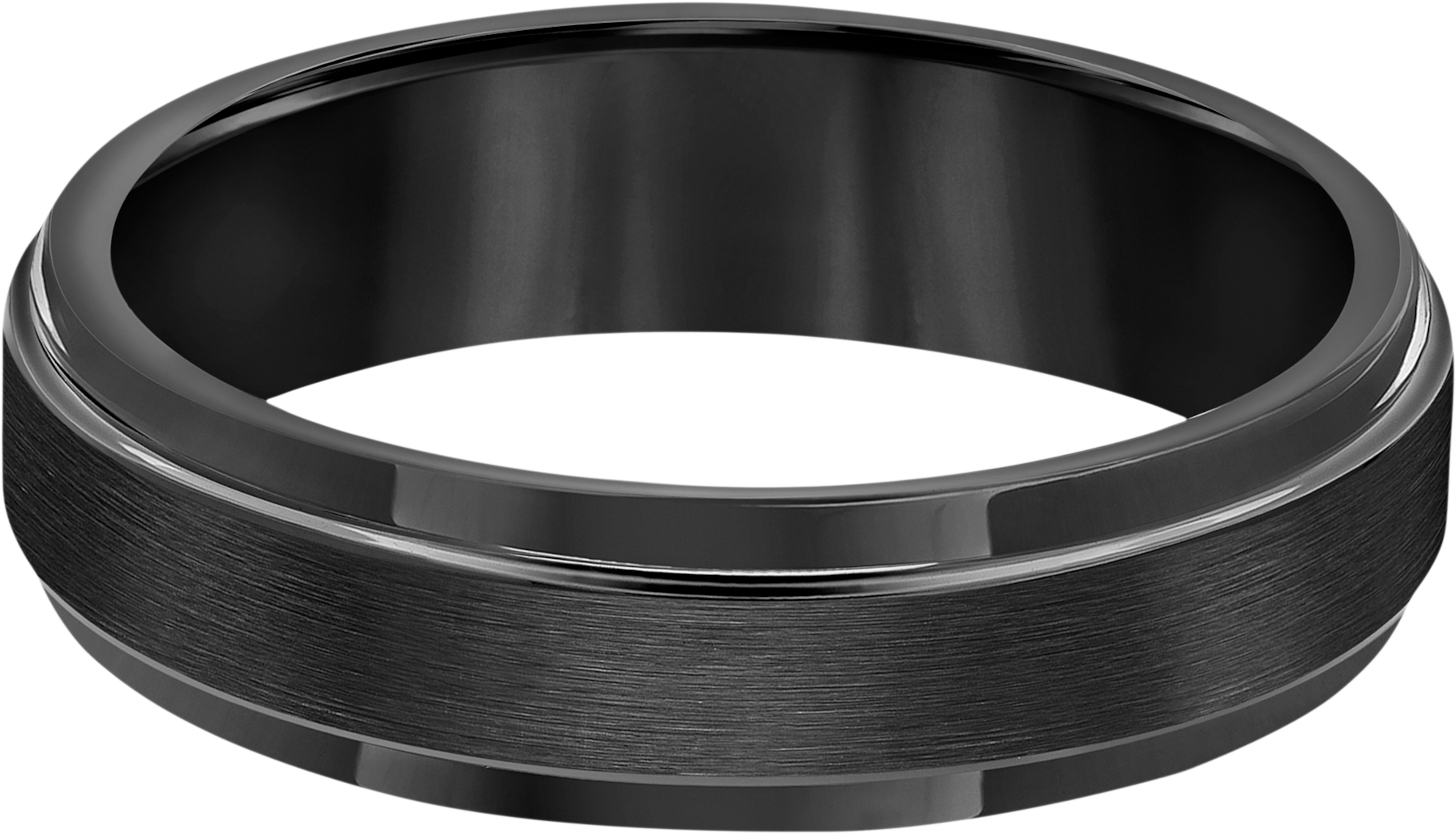 6mm Step Edge Satin Finish Tungsten Carbide Band