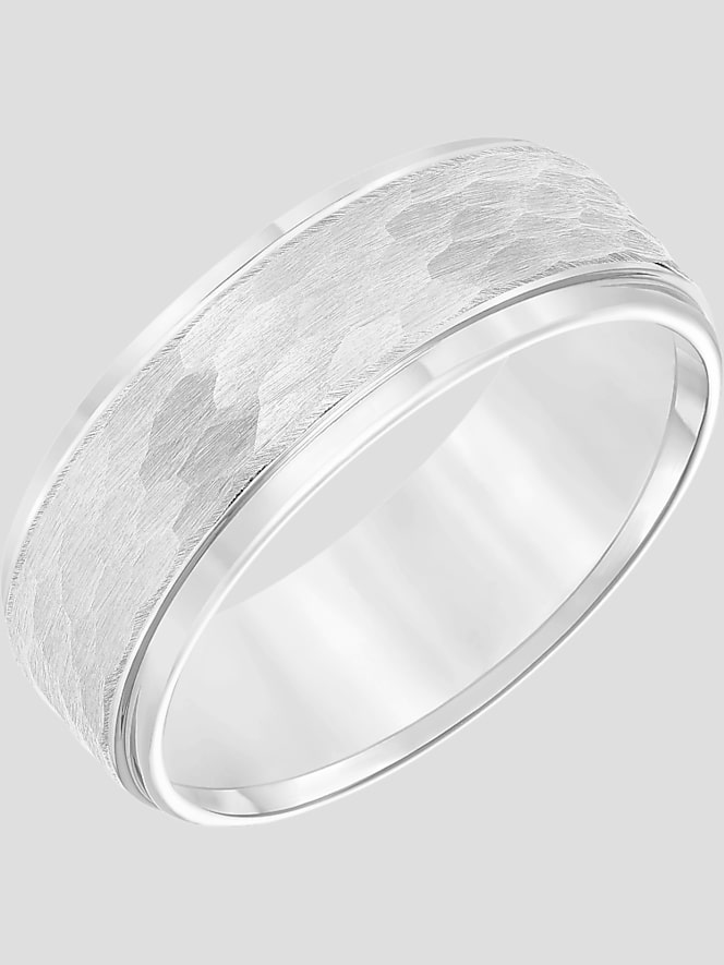 Gtx 8mm Hammered Center Tungsten Carbide Band