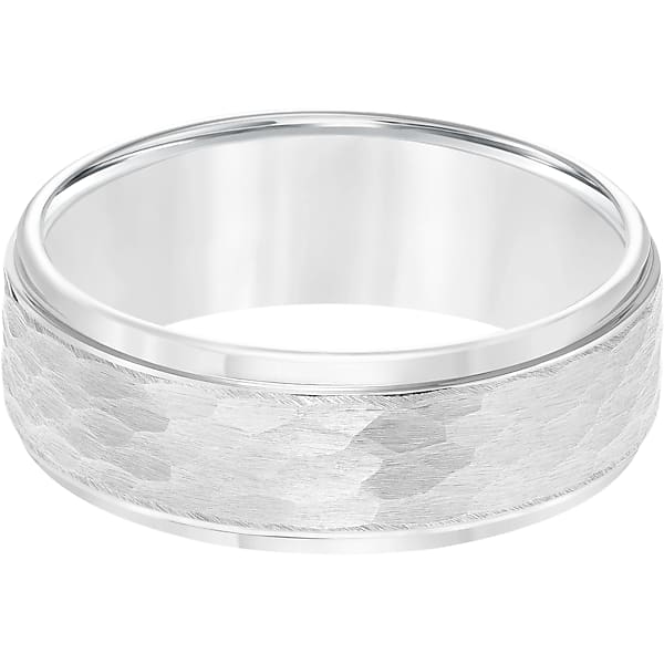 Gtx Men's 8mm Hammered Center Tungsten Carbide Band Silver - Size: RNG 9 TMW8ZHGR9025