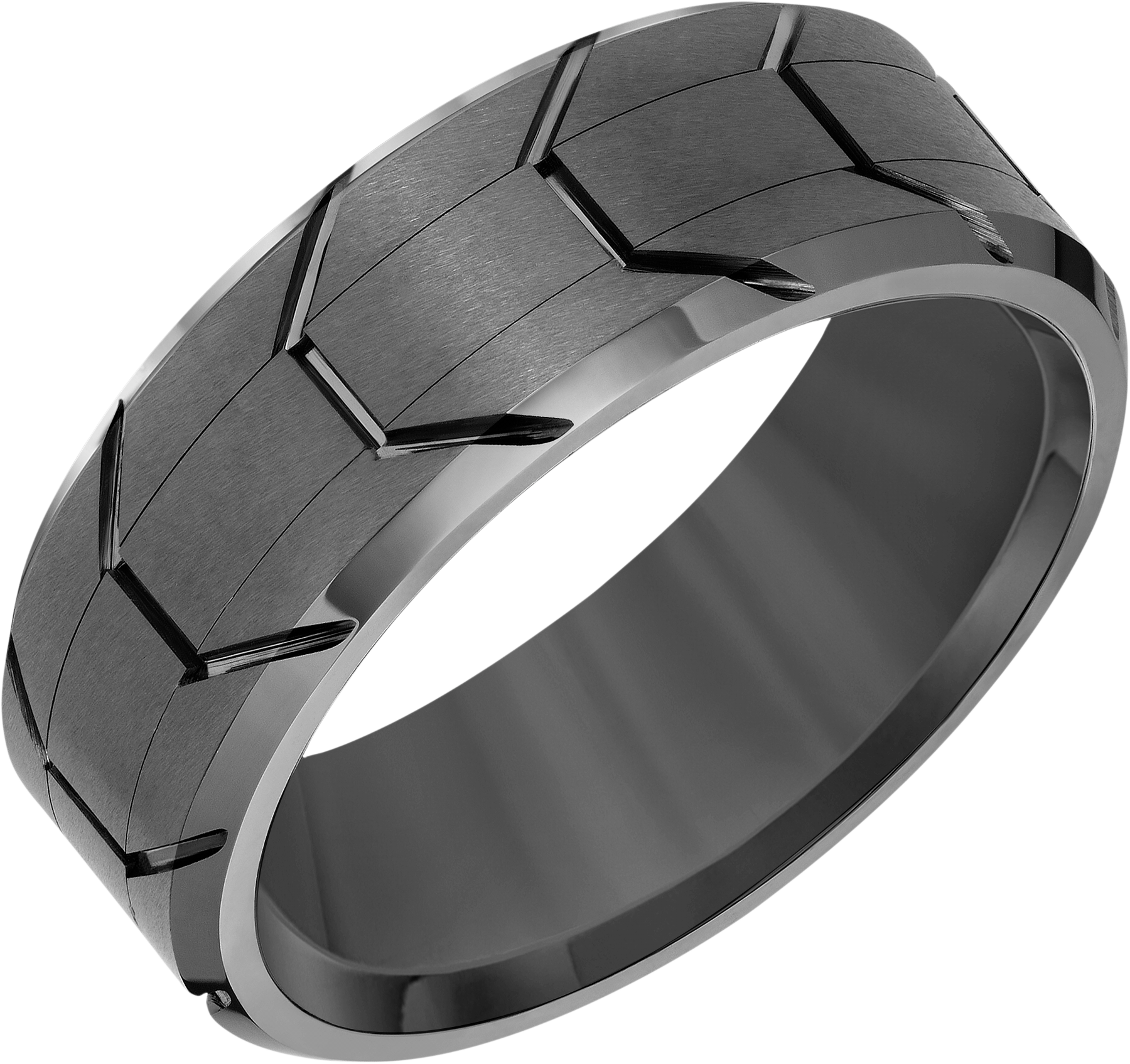 8mm Tire Tread Tungsten Carbide Band