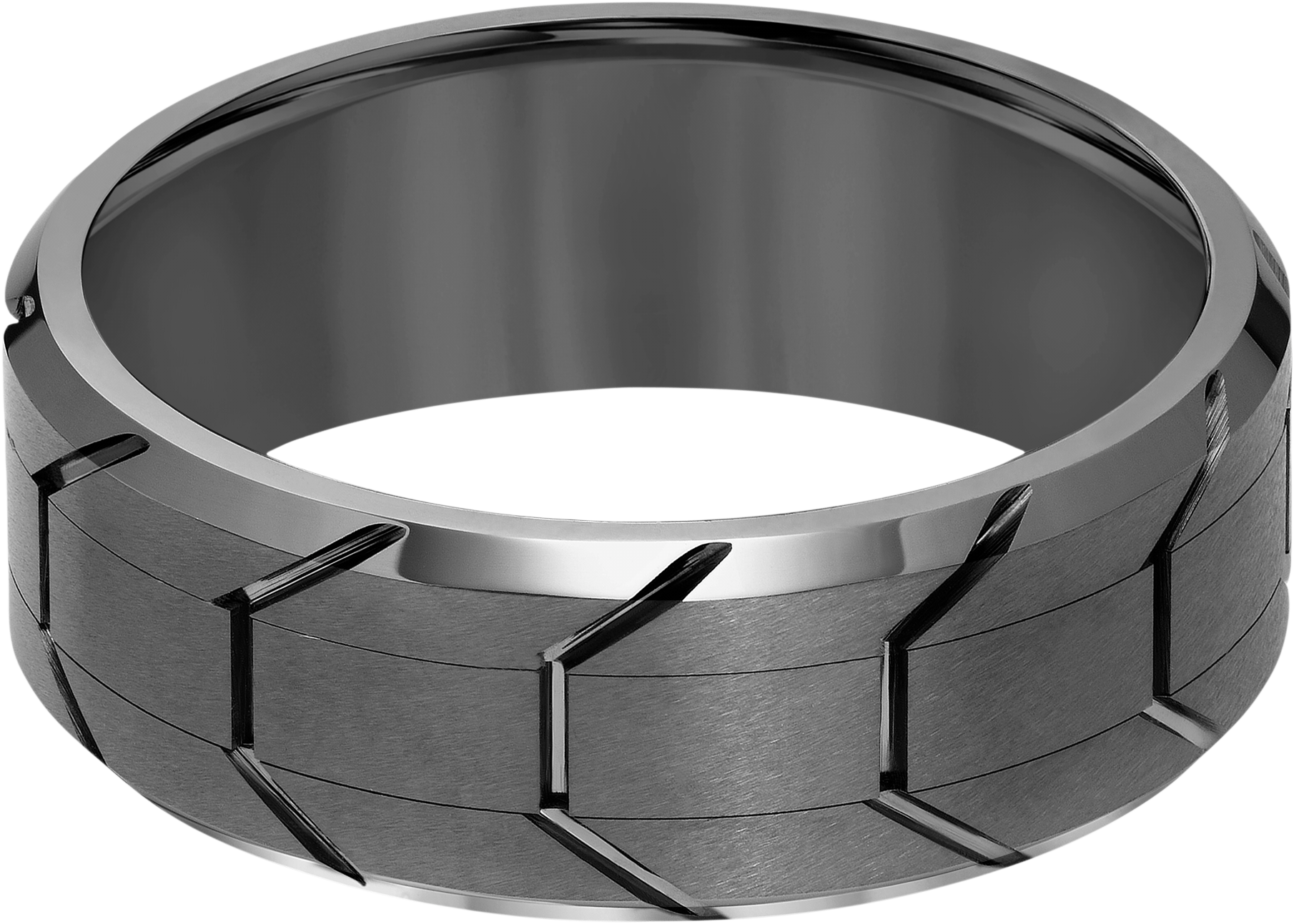 8mm Tire Tread Tungsten Carbide Band