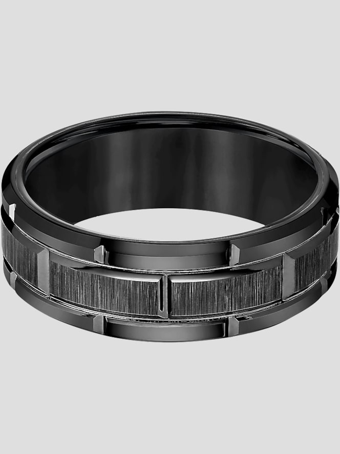Gtx 8mm Flat Edge Brick Pattern Tungsten Carbide Band