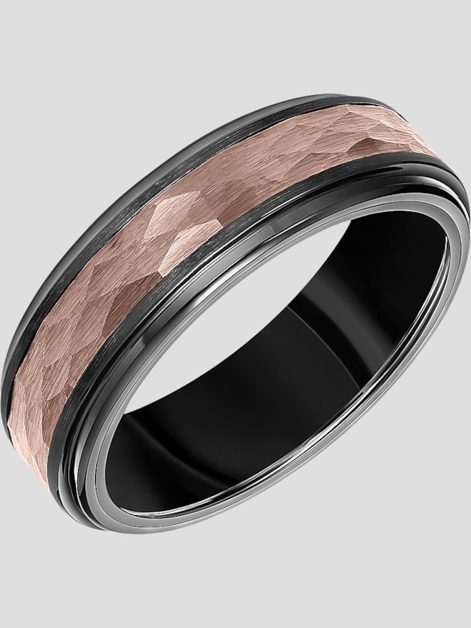 Gtx 7mm Step Edge Hammered Tungsten Carbide Band