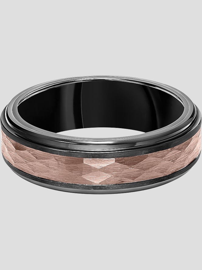 Gtx 7mm Step Edge Hammered Tungsten Carbide Band