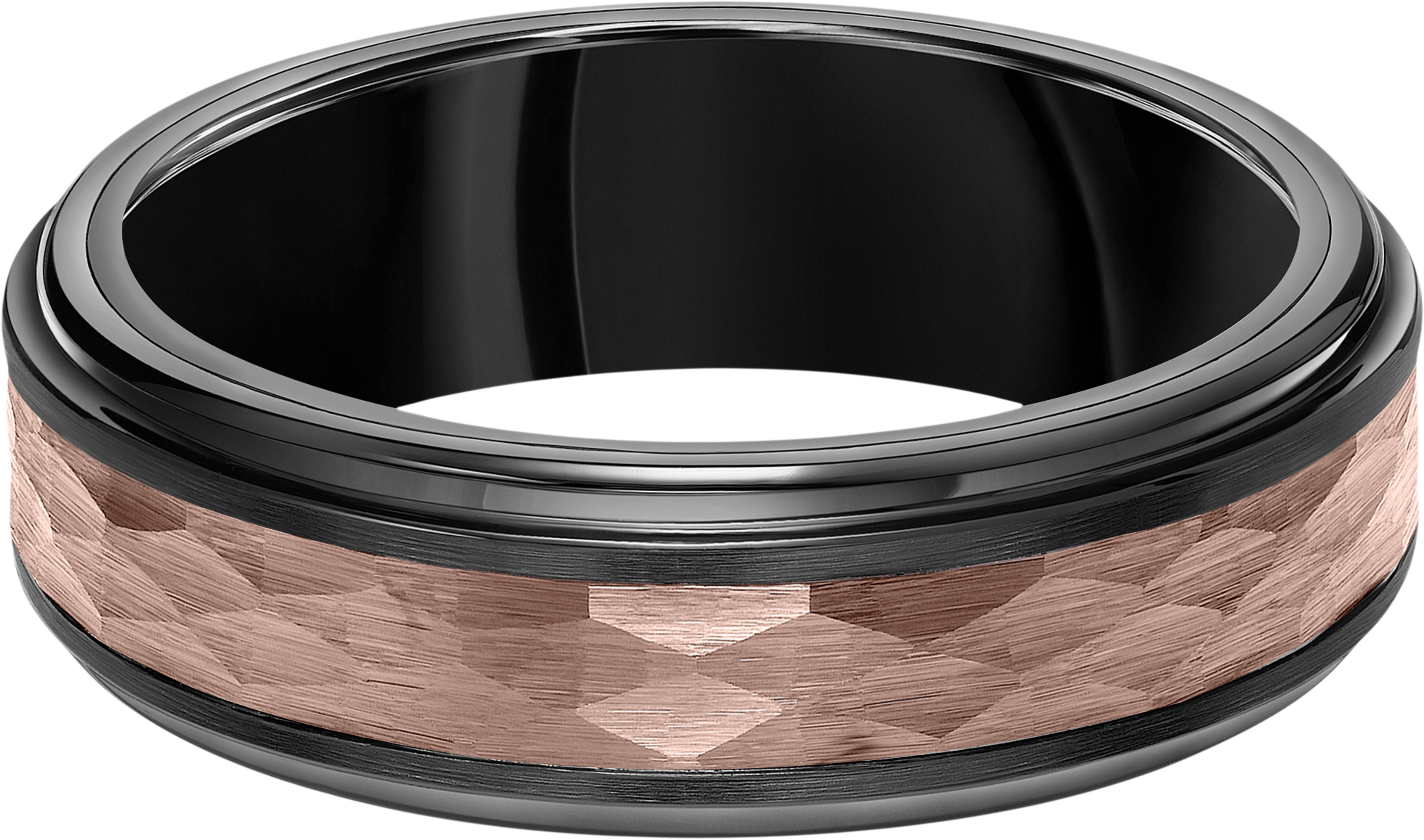 7mm Step Edge Hammered Tungsten Carbide Band