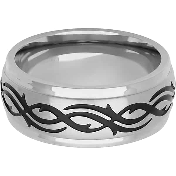 Gtx Men's 9mm Wire Design Stainless Steel Band Gray And Black - Size: RNG 12 TMW8ZJCR1222