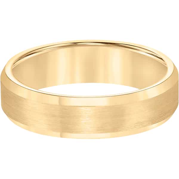 Gtx Men's 6mm Beveled Edge Satin Finish Tungsten Carbide Band Yellow - Size: RNG 11 TMW8ZJDR1160