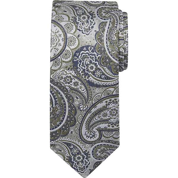Pronto Uomo Men's Narrow Paisley Tie Green - Size: XLONG - Only Available at Men's Wearhouse TMW8ZJM80143