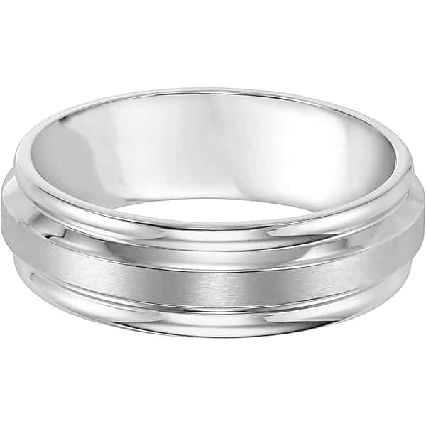 Gtx Men's 7mm Round Edge Beveled Stainless Steel Band Gray - Size: RNG 10 TMW8ZJTR1020