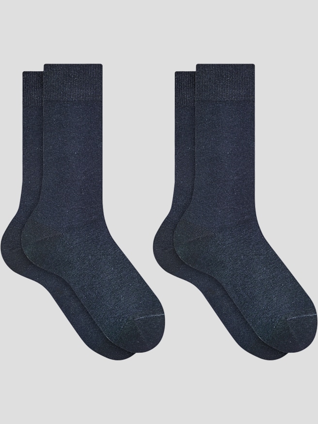 Falke Men's Happy Socks, 2-pack , Dark Navy / Blue