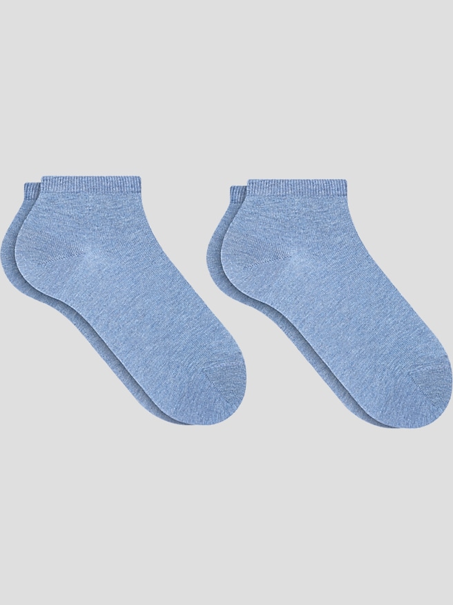 Falke Men's Happy Sneaker Socks, 2-pack , Light Denim / Blue