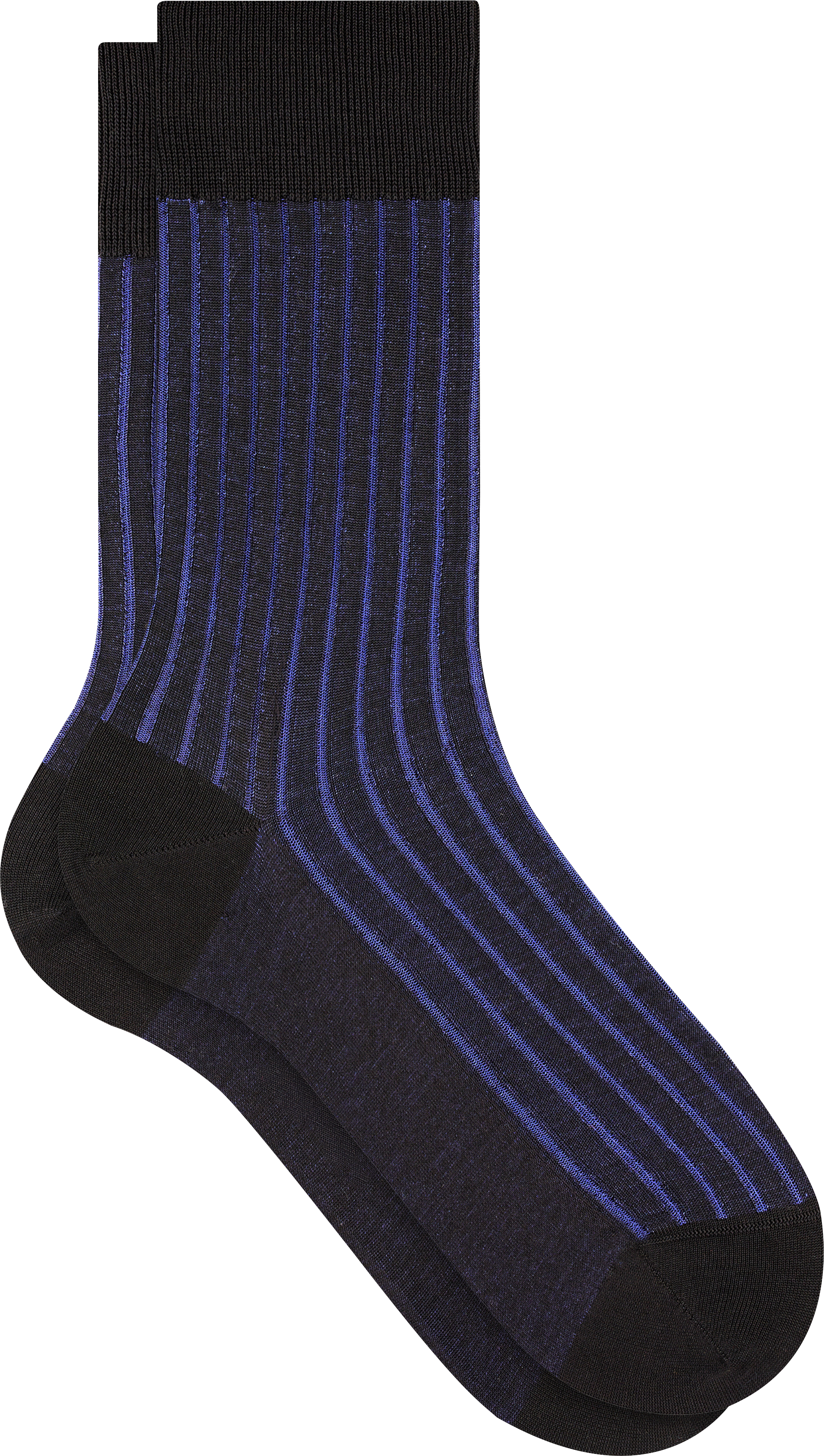 Falke Vertical Stripe Shadow Socks, 1-pair, Black-Blue - Size: 41