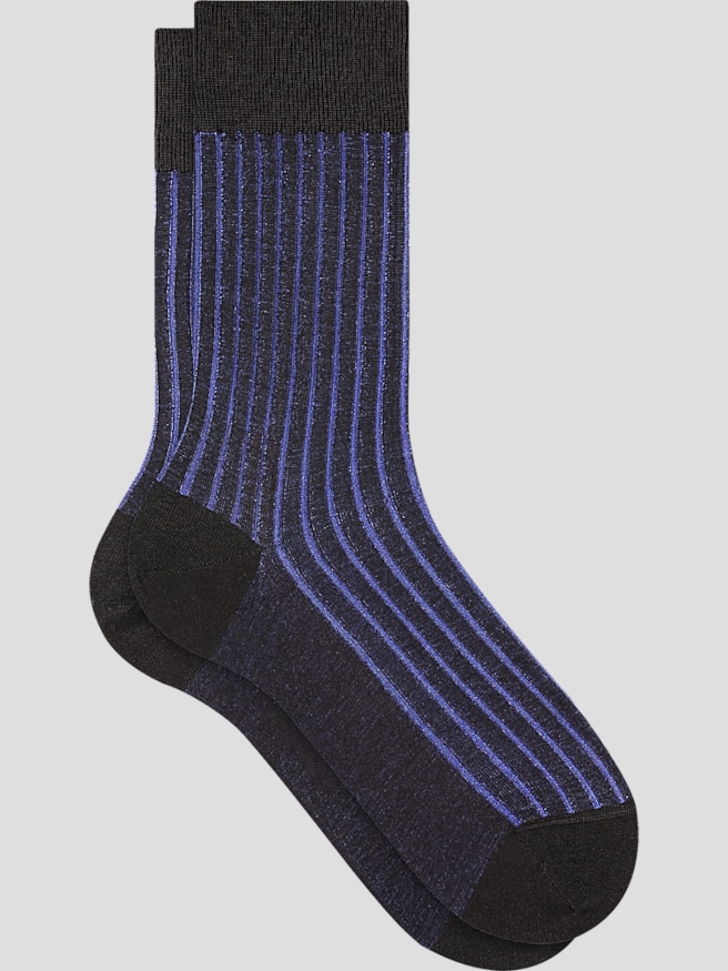 Falke Men's Vertical Stripe Shadow Socks, 1-pair , Black-Blue