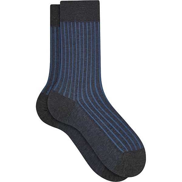 Falke Men's Vertical Stripe Shadow Socks, 1-pair Anthracite - Size: 41-42