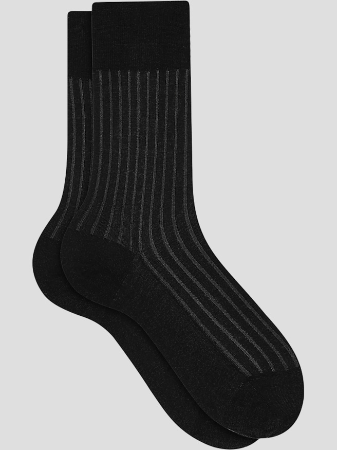 Falke Men's Vertical Stripe Shadow Socks, 1-pair , Grey-White / Black