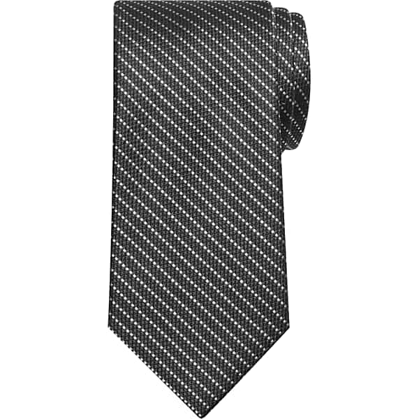 Awearness Kenneth Cole Big & Tall Men's Dotted Stripe Tie Black - Size: XLONG