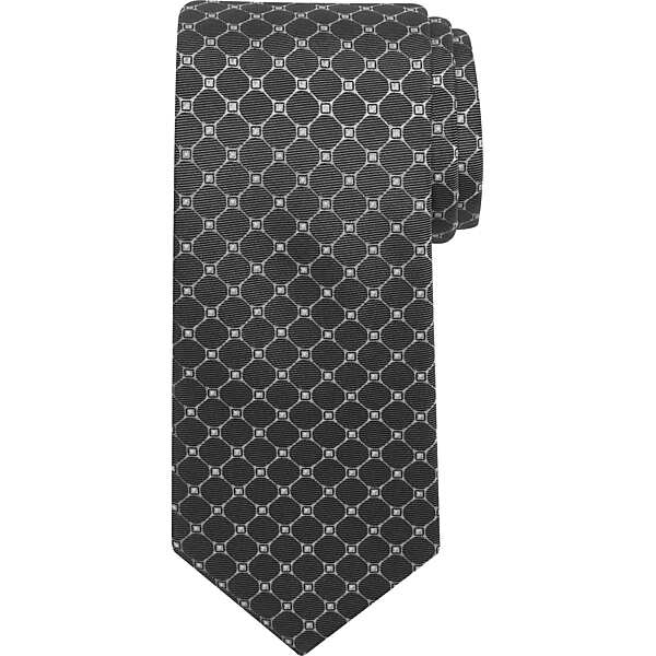 Pronto Uomo Men's Narrow Diamond Grid Tie Charcoal - Size: One Size - Only Available at Men's Wearhouse TMW8ZW380020