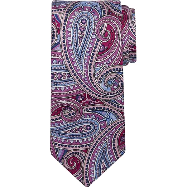 Pronto Uomo Men's Super Paisley Silk Tie Pink - Size: One Size - Only Available at Men's Wearhouse TMW8ZW580069