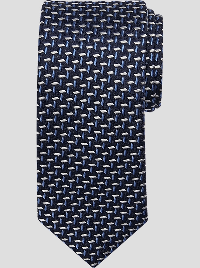 Joseph Abboud Men's Narrow Micro-Pattern Tie , Navy / Blue