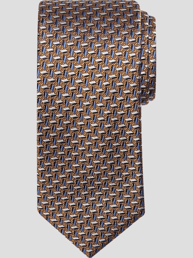 Joseph Abboud Men's Narrow Micro-Pattern Tie , Gold / Metallic