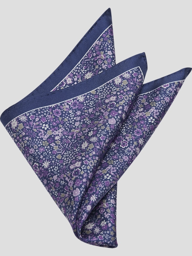 Pronto Uomo Men's Mini Millefiori Floral Pocket Square , Purple