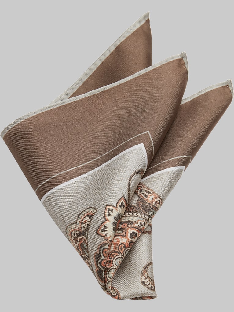 Joseph Abboud Paisley Botanical Silk Pocket Square