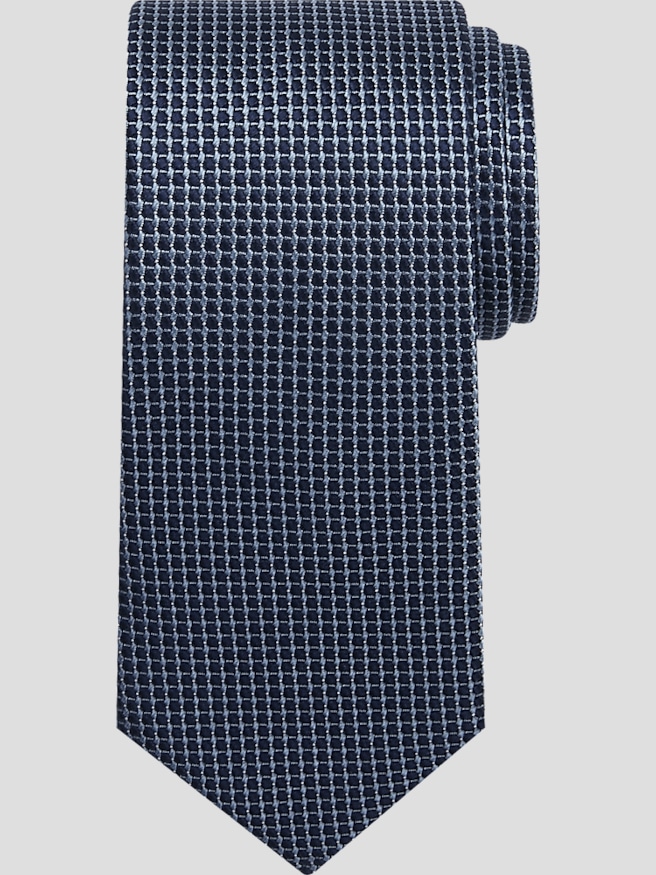 Joseph Abboud Men's Two-Tone Micro Grid Silk Tie , Navy / Blue