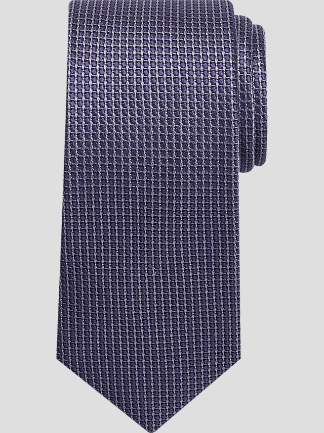 Joseph Abboud Men's Two-Tone Micro Grid Silk Tie , Purple