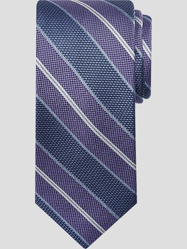 Joseph Abboud Men's Narrow Textured Stripe Tie , Purple
