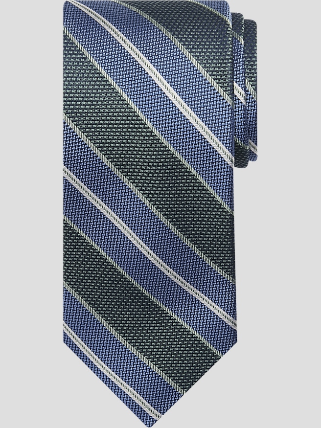 Joseph Abboud Men's Narrow Textured Stripe Tie , Green