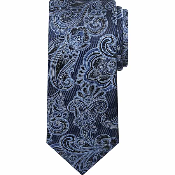 Joseph Abboud Men's Narrow Tonal Paisley Tie Navy - Size: One Size TMW8ZWU80001