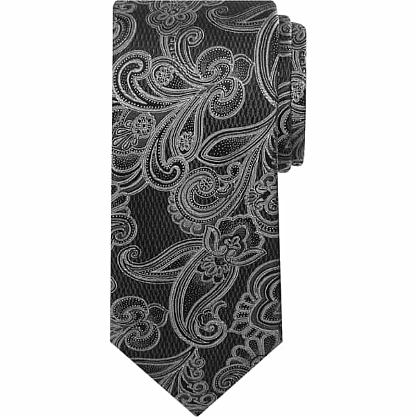 Joseph Abboud Men's Narrow Tonal Paisley Tie Black - Size: One Size TMW8ZWU80002