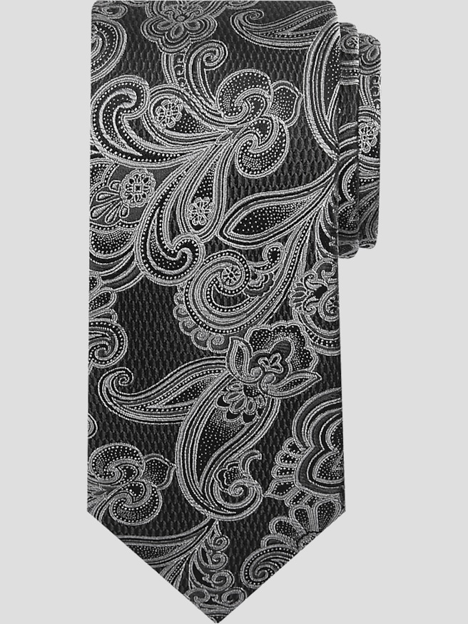 Joseph Abboud Men's Narrow Tonal Paisley Tie , Black