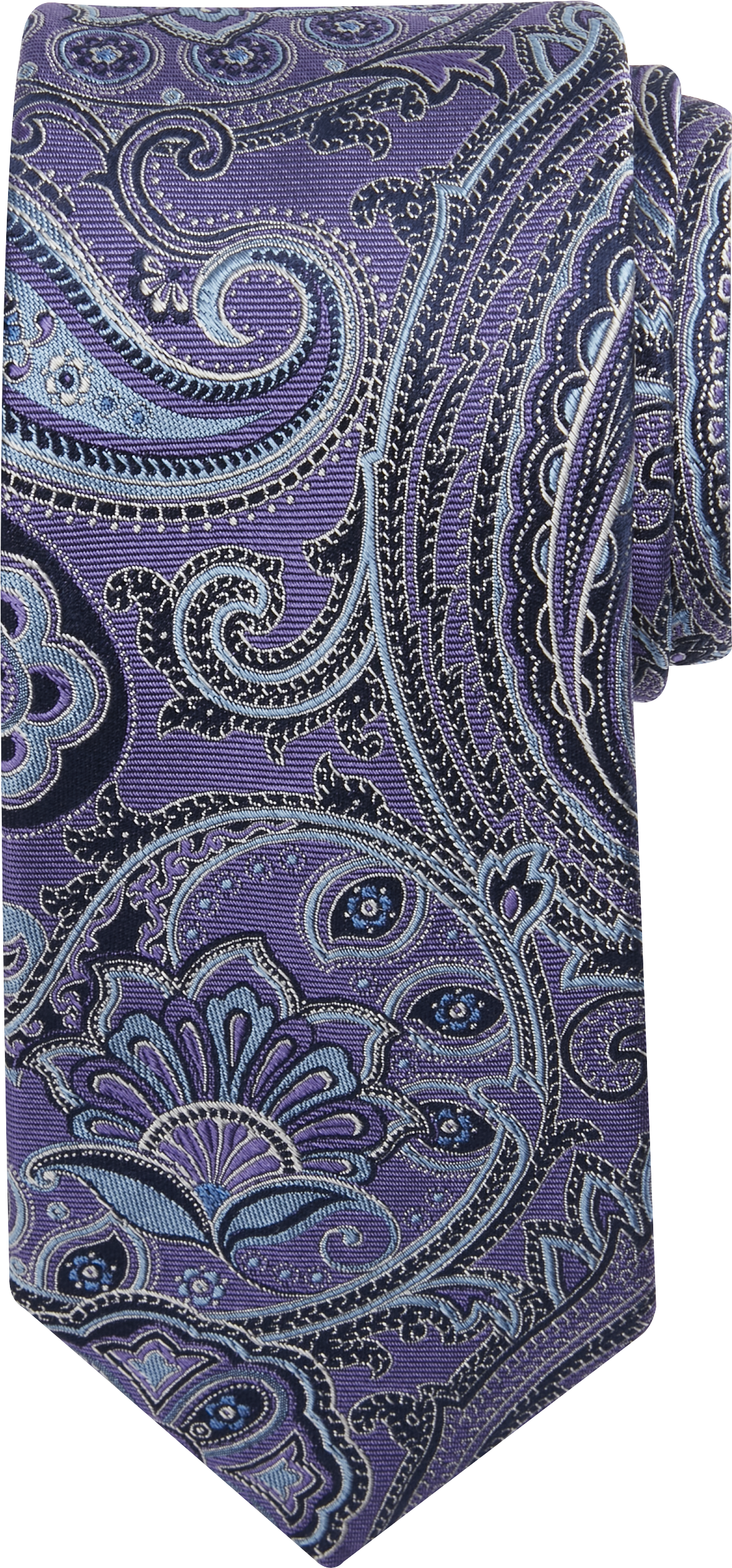 Narrow Paisley Botanical Silk Tie