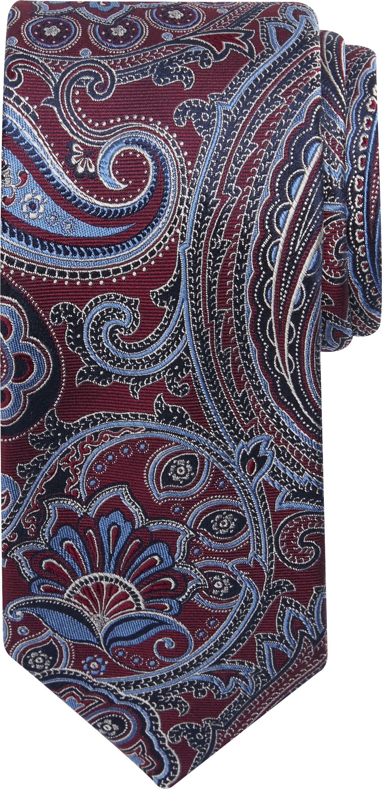 Narrow Paisley Botanical Silk Tie